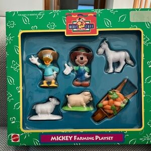 Vintage 1996 Mattel Disney Mickey Farming Play Set Figures Mickey Stuff For Kids